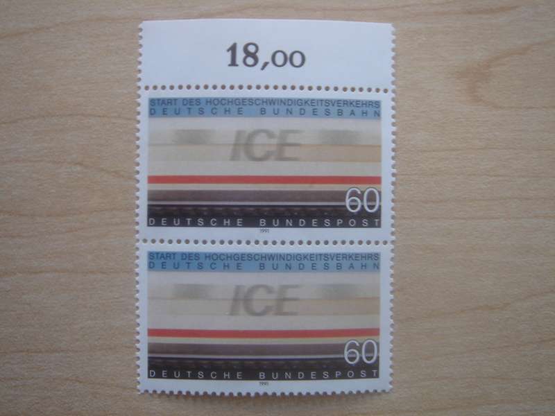 1991 Deutschland MiNr 1530 vertical pair MNH with border