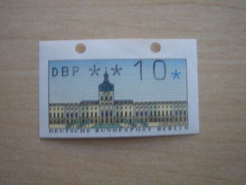 1987 West Berlin ATM MiNr 1 - MNH (2 holes instead of 4 indentations)