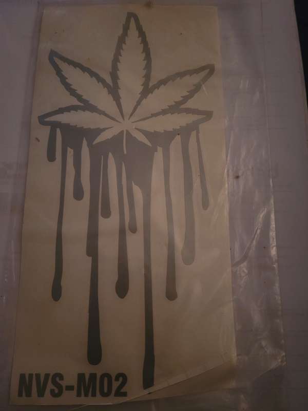 Weed Dripping Matte Silver Vinyl Sticker (A5 Size)