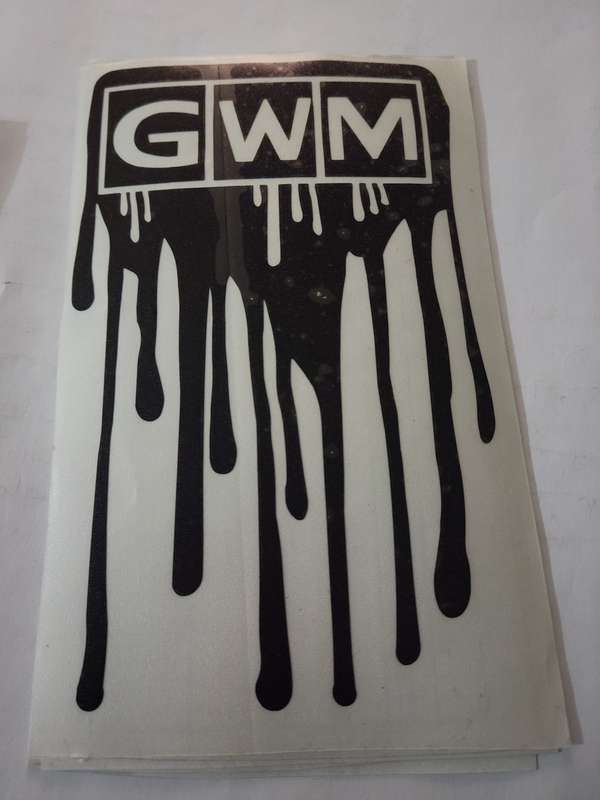 GWM Dripping Matte BLACK Vinyl Sticker (A5 Size)