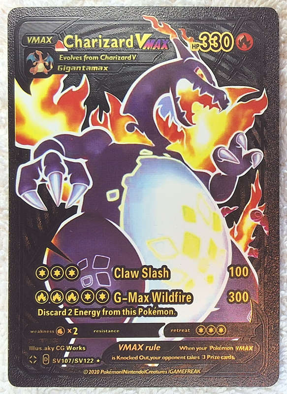 Charizard VMAX - Black Foil & Gold Shine - SV107/SV122 (ULTRA RARE)