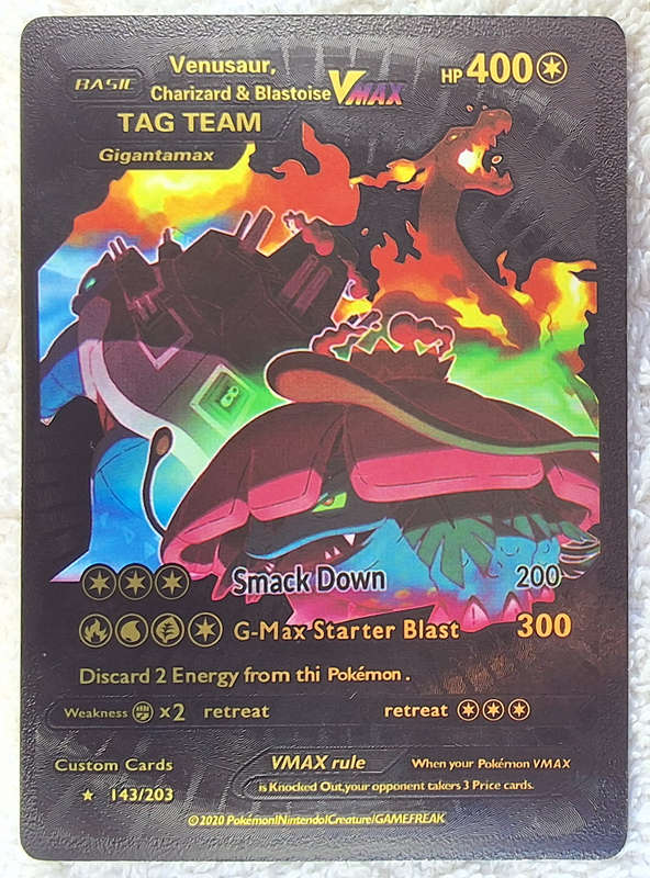 Venusaur, Charizard & Blastoise - VMAX - Black Foil & Gold Shine - 143/203