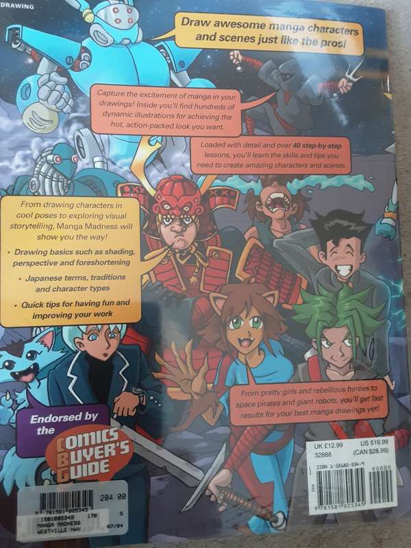 Manga Madness Over 40 Basic Lessons for Drawing Japenese Comics by David Okum