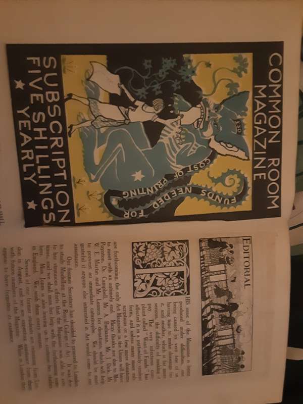 The Common Room Magazine published by the students School of Art Tech College Durban 1922 to 1941