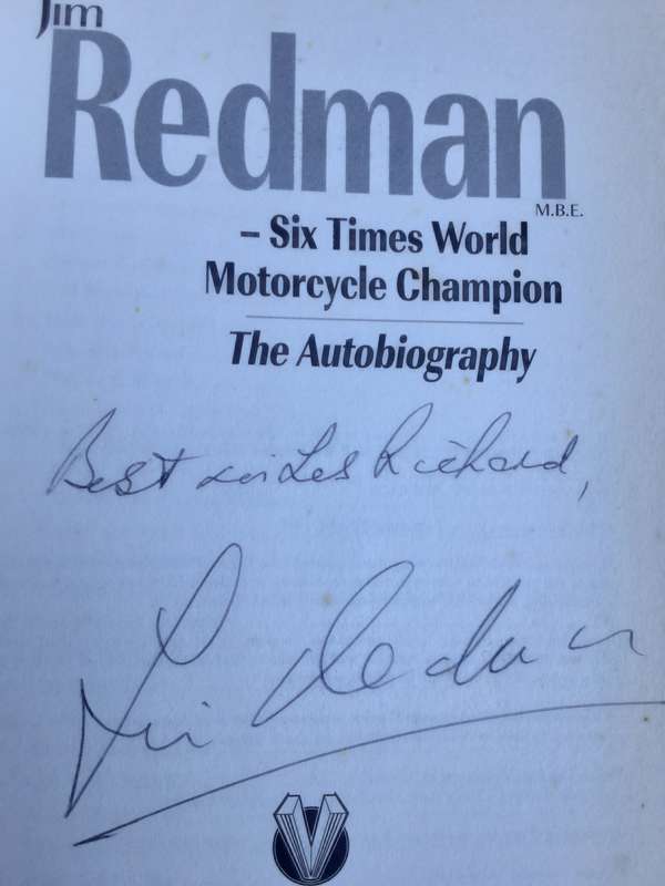 Jim Redman, Six Times World Motorcycle Champion, The Autobiography **Signed Copy **