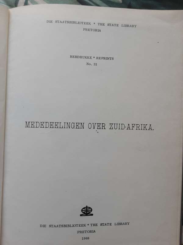Mededeelingen over Zuid Afrika door Dr H F Jonkman
