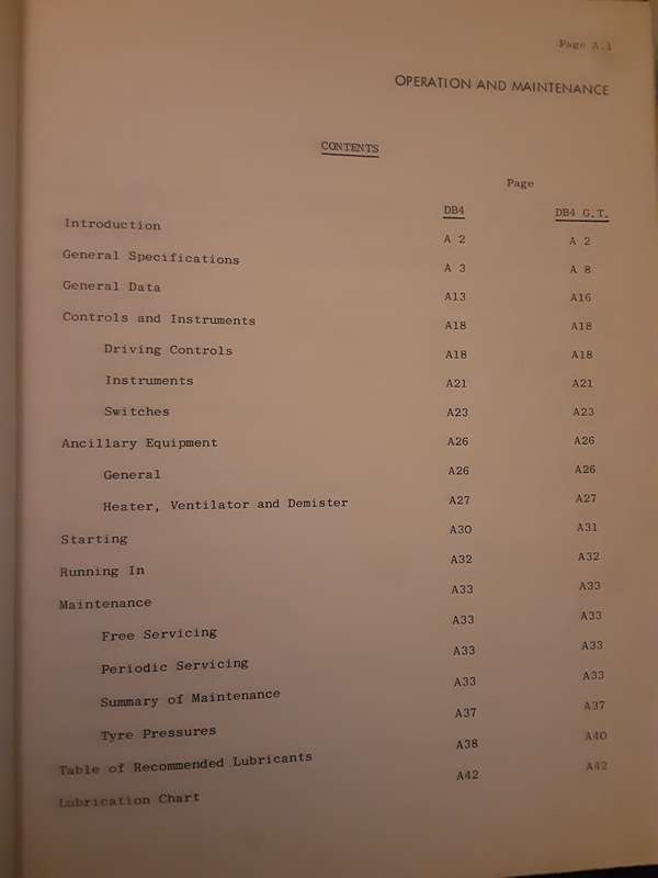 Workshop Manual Aston Martin DB4 and DB4GT Second Reprint by Aston Martin Lagonda Ltd 1967
