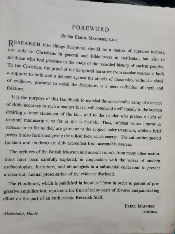 Bible Research A Handbook of Secular Evidence published by National Message Ltd in 1948