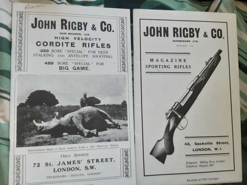 John Rigby High Velocity Cordite Rifles 1901 & Magazine Sporting Rifles 1924 facsimile Catalogues