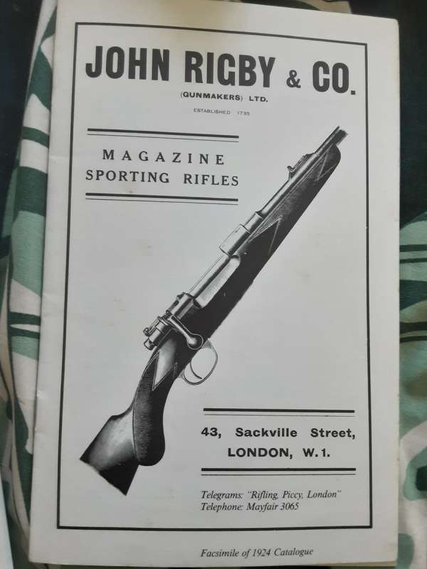 John Rigby High Velocity Cordite Rifles 1901 & Magazine Sporting Rifles 1924 facsimile Catalogues