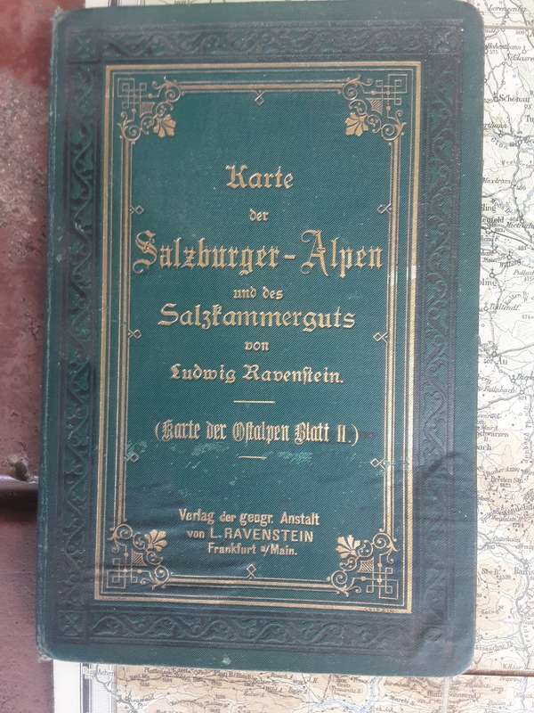 Karte der Salzburger Alpen und des Salztammerguts von Ludwig Ravenstein in 1888