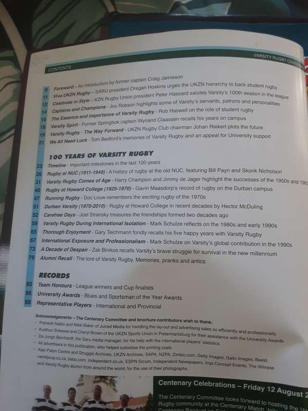 The Time of Our Lives 100 Years of Rugby at Natal University and UKZN