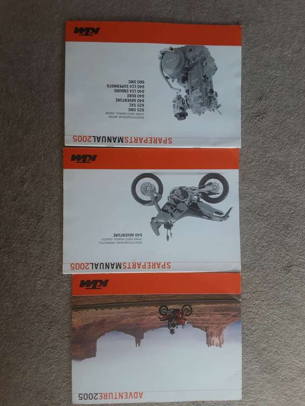 KTM 3 Books Spare Parts manuals for 640 Adventure and 625, 640 & 660 and Adventure 2005