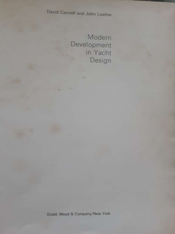Modern Development in Yacht Design by David Cannell and John Leather