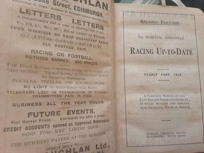 The Sporting Chronicle Racing Up To Date Yearly Part 1928 With Compliments Frank Braithwaite
