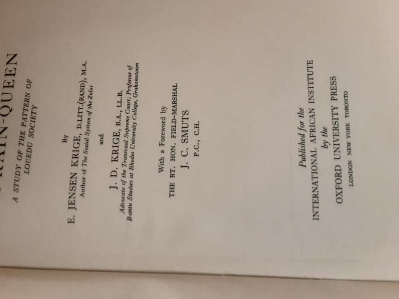 The Realm of the Rain Queen by E Jensen Krige  ****Signed Copy ***