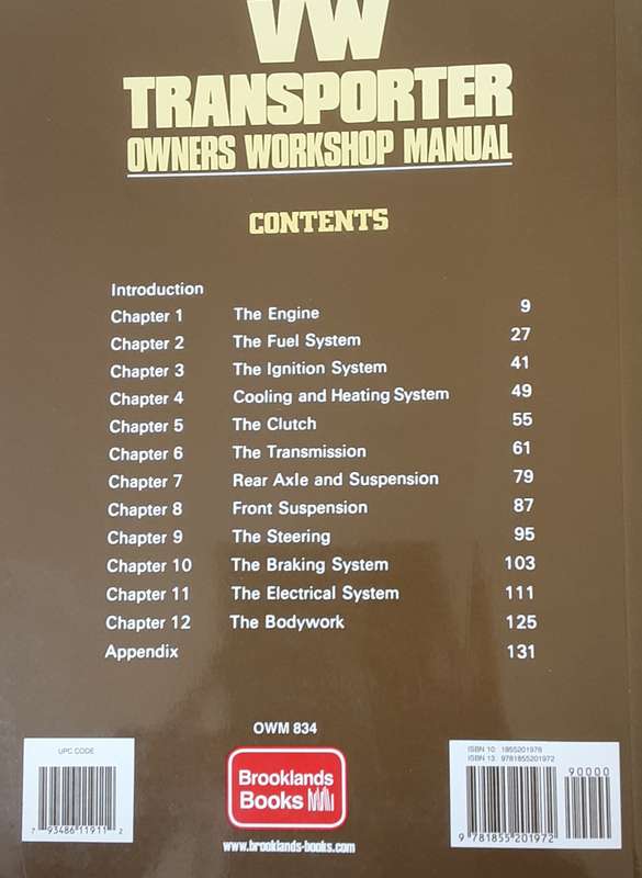 VW Tranporter Owners Workshop 1954 to 1967 by Brookland Books
