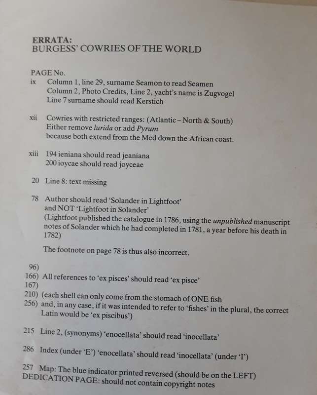 Cowries Of The World by C M Burgess