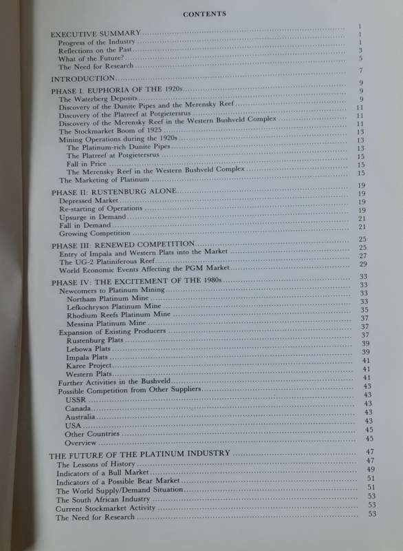 Platinum in South Africa, Special Publication no 12 compiled by A M Edwards & M H Silk