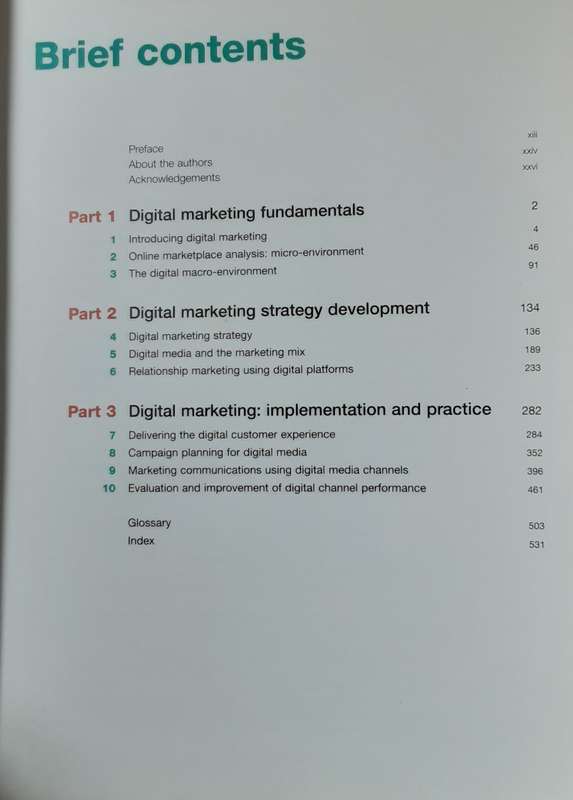 Digital Marketing, Strategy, Implementation and Oractice 7th edition by Chaffey and Ellis Chadwick