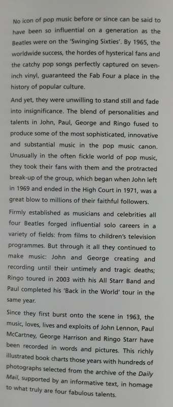 Images if the Beatles , Photographs from The Daily Mail by Tim Hall