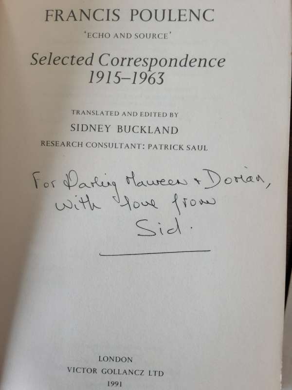 Francis Poulenc, Echo & Source  edited by Sidney Buckland  **Signed Copy **