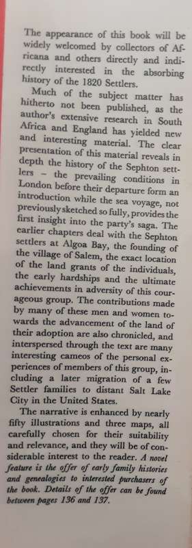 The 1820 Settlers of Salem, Hezekiah Sephtons Party A E Makin