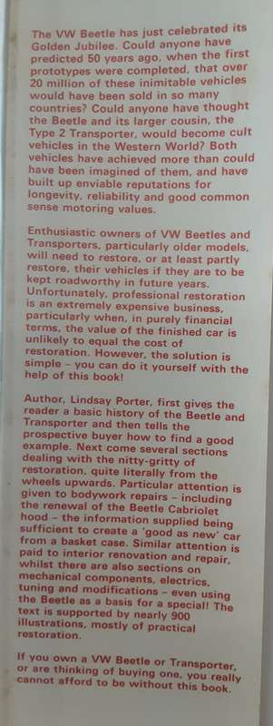 Guide to Purchase & DIY Restoration  of the VW Beetle & Transporter by Lindsay Porter