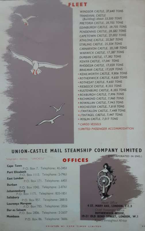 Then and Now A Short History of the Union Casle Line