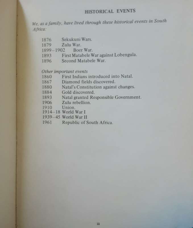 Some Old Natal Families A Compact Method of Recording Histories & Famiy Trees  by Kathleen McIntosh
