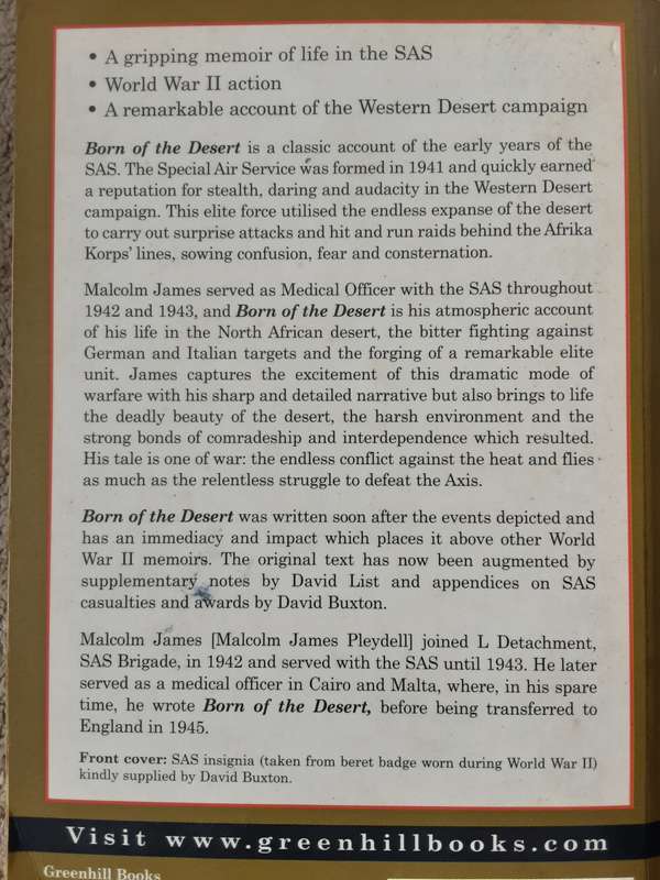Born of the Desert with the SAS in North Africa by Malcolm James