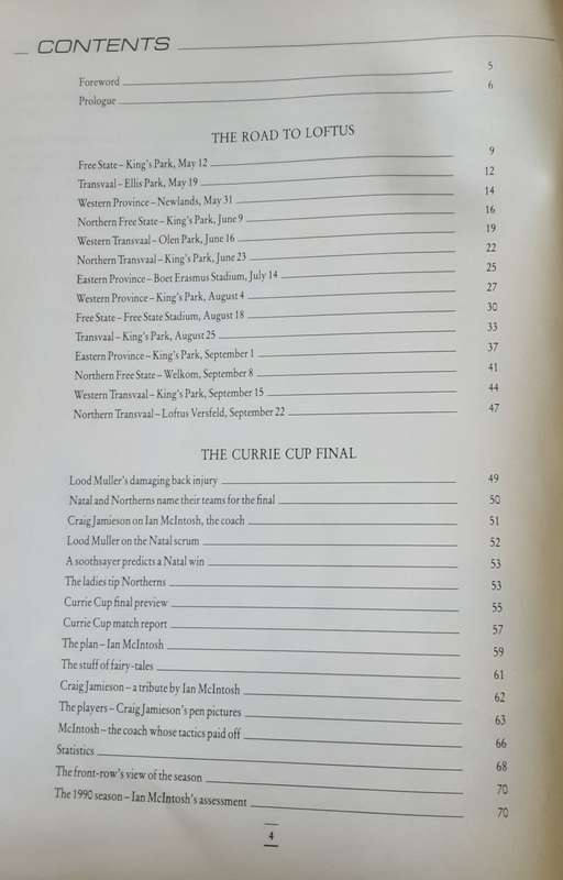 Road to Glory A Pictorial Record of Natals Currie Cup Triumph by John Bishop **Signed Copy **