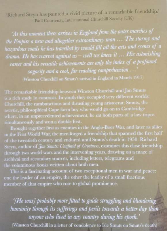 Churchill and Smuts The Friendship by Richard Steyn **Signed Copy **