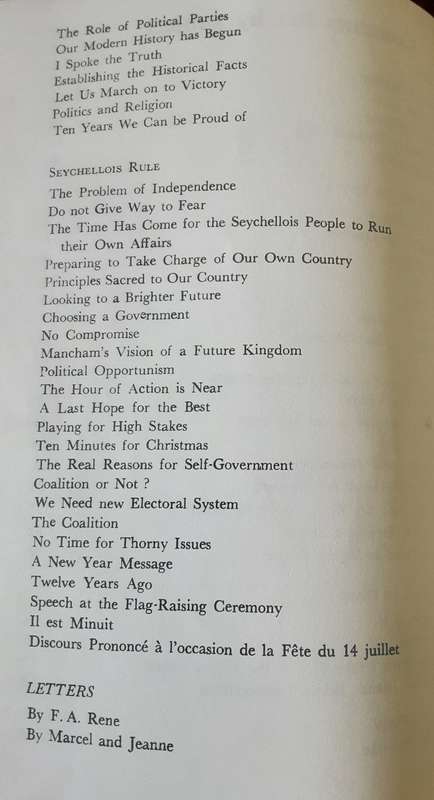 The Torch of Freedom A Collection of Speeches & Writings by France Albert Rene 1964 1977