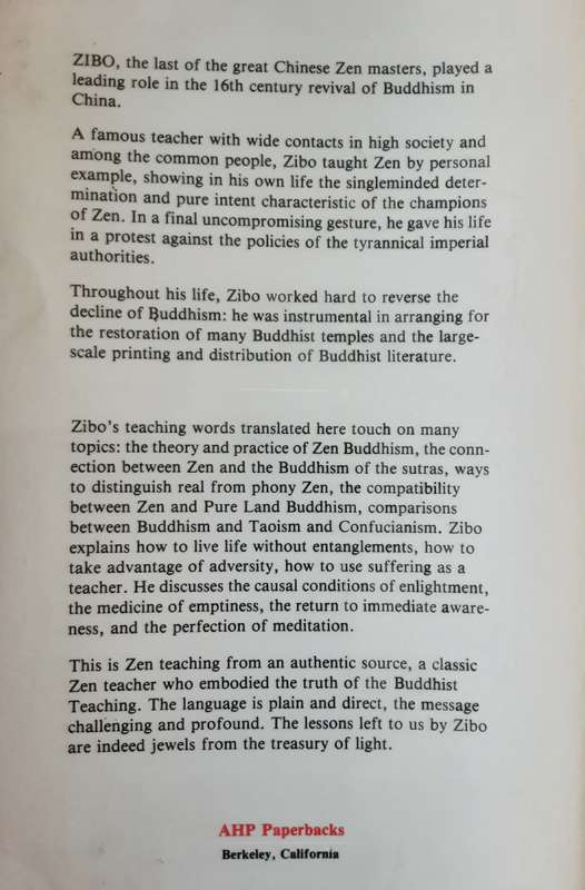 Zibo The Last Great Zen Master of China by J C Cleary