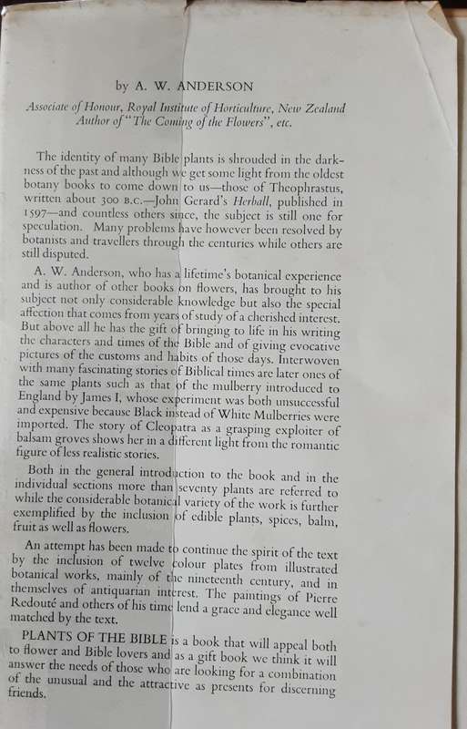 Plants of the Bible by A W Anderson