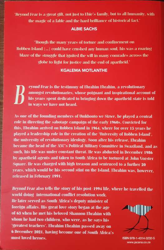 Beyond Fear Reflections of a Freedom Fighter by Ebrahim Ebrahim **Signed Copy **