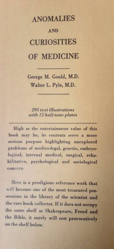 Anomalies and Curiosities of Medicine  by George Gould and Walter Pyle