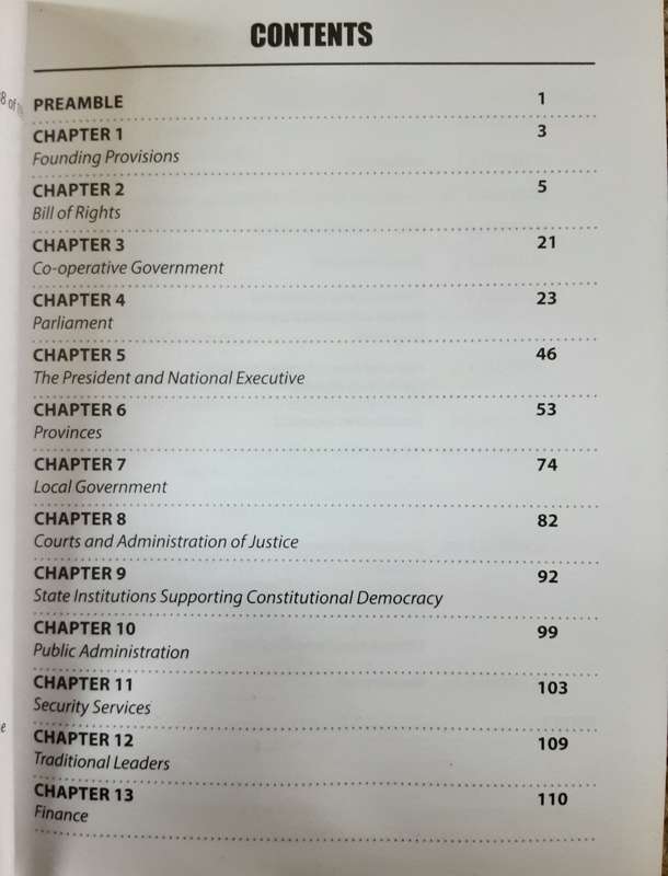 The Constitution of the Republic of South Africa 1996