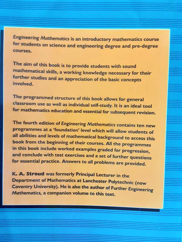 Engineering Mathematics Fourth Edition by K A Stroud