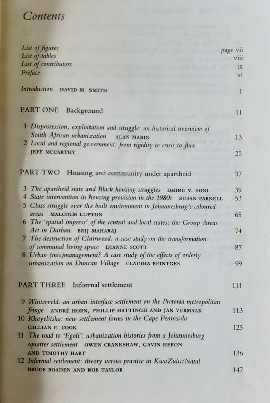 The Apartheid City and Beyond, Urbanization & Social Change in South Africa by David Smith