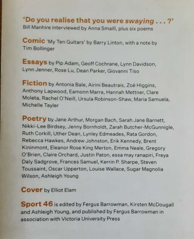 Sport 46 2018 edited by Fergus Barrowman, Kirsten McDougall and Ashleigh Young