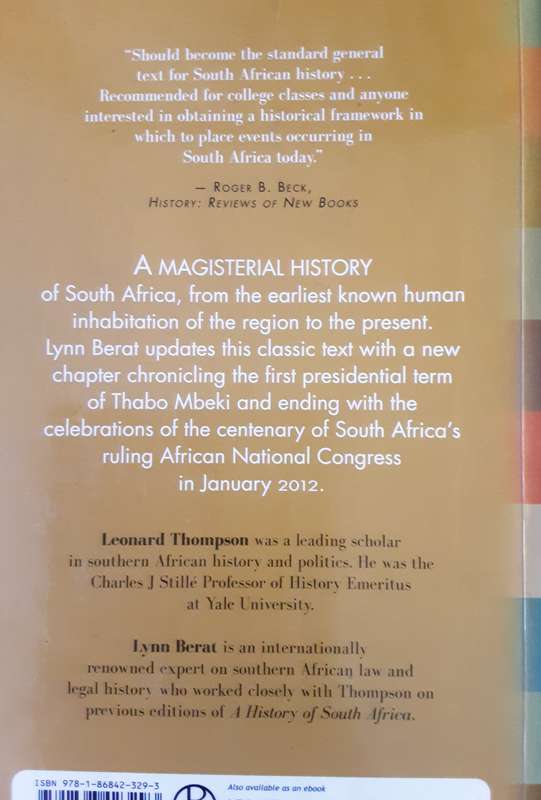 a History of South Africa by Leonard Thompson 4th Edition Revised & Updated by Lynn Berat