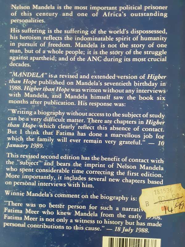 Higher Than Hope, Mandela, by Fatima Meer