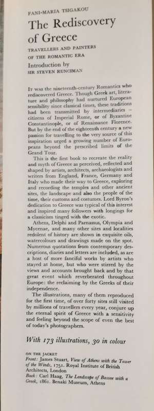 The Rediscovery of Greece, Travellers & Painters of the Romantic Era by Fani Maria Tsigako
