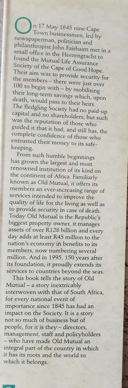 Old Mutual 1845 1995 by Phillida Brooke Simons