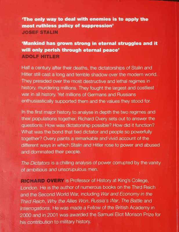 The Dictators  Hitlers Germany Stalins Russia  by Richard Overy