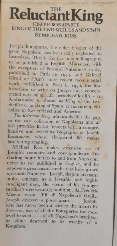 The Reluctant King, Joseph Bonaparte King of the Two Sicilies & Spain by Michael Ross