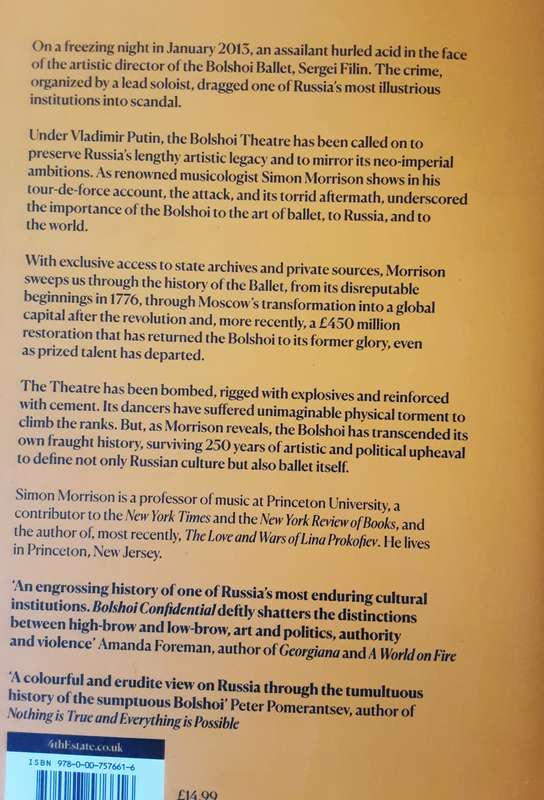 Bolshoi Confidential,  Secrets of the Russian Ballet by Simon Morrison