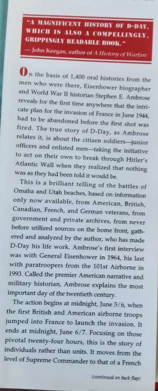 D Day June 6, 1944 The Climactic Battle of World War II by Stephen E Ambrose